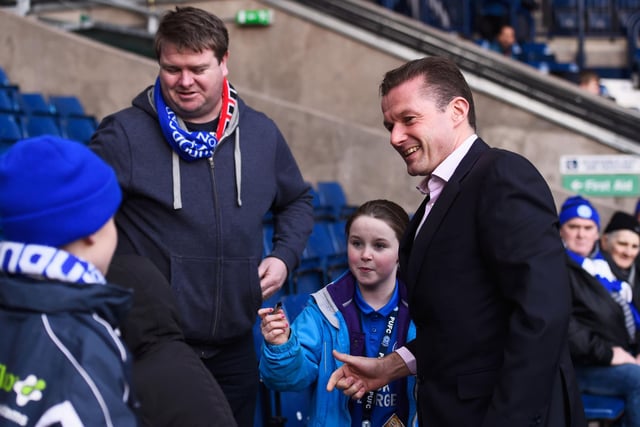 Graham Westley poses for pics with fans prior to the Emirates FA Cup Fourth Round match between West Bromwich Albion and Peterborough United at The Hawthorns in 2016.