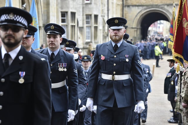 Remembrance Sunday parade and service at Peterborough Cathedral.