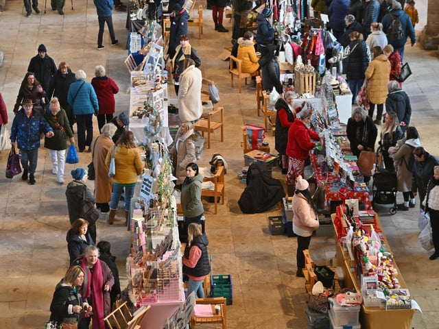 Peterborough Cathedral Christmas market.