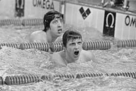 Brian Brinkley (nearest to the camera) represented Great Britain in the Olympic Games, FINA world championships and European championships, and England in the Commonwealth Games, during the 1970s. He won bronze in the 4 x 200m freestyle at the Montreal Olympics in 1976.