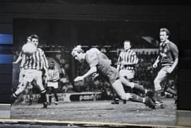 Steve Cooper scores the winning goal for Posh in a famous Third Division play-off semi-final second leg tie at Huddersfield in 1992.