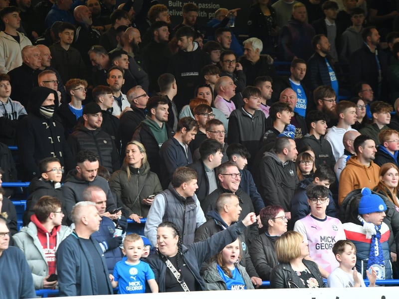 Fans watch on as Peterborough United are beaten by Portsmouth.