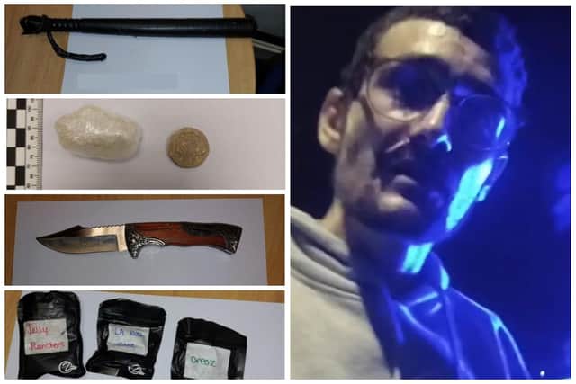 Anton Oakley, and some of the items seized by police