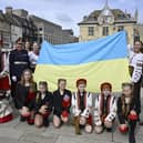 Ukranian dancers in Cathedral Square