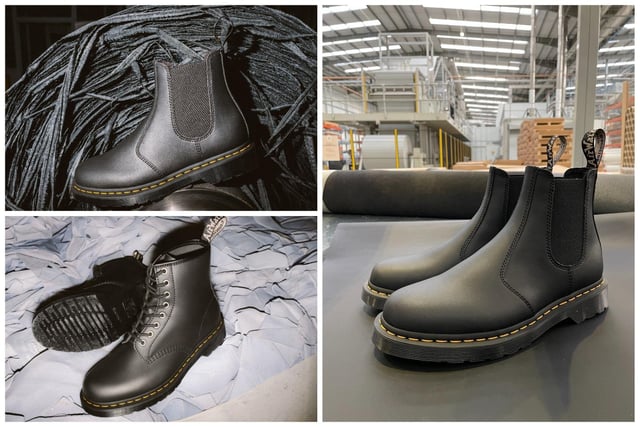 The new Dr. Martens boots made using reclaimed leather that has been manufactured by Peterborough-based Gen Phoenix