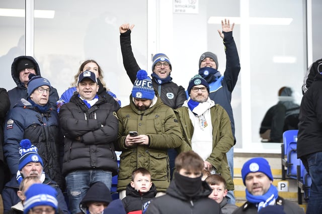 Peterborough United fans watch their side fall to a 3-0 defeat to Leeds United.