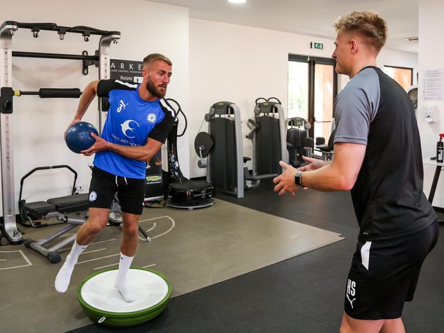 Dan Butler continues his recovery from injury in the gym