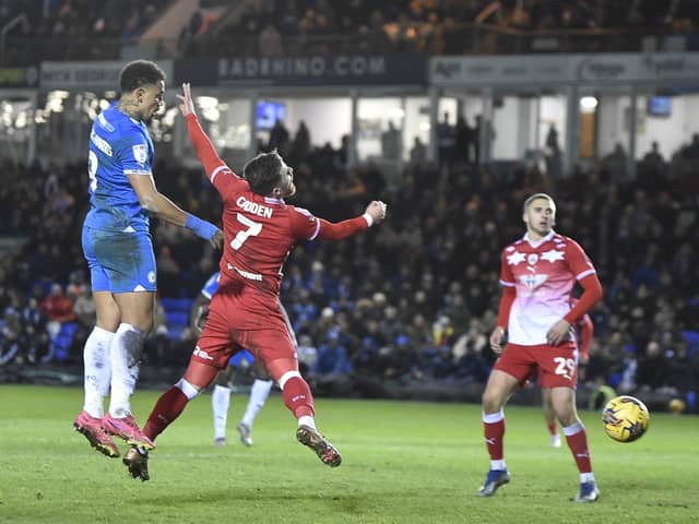 Will Jonson Clarke-Harris (left) be back in the Posh starting line-up for the game against Crawley? Photo: David Lowndes.