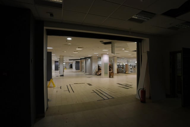 Inside the now abandoned Beales store in Peterborough.
