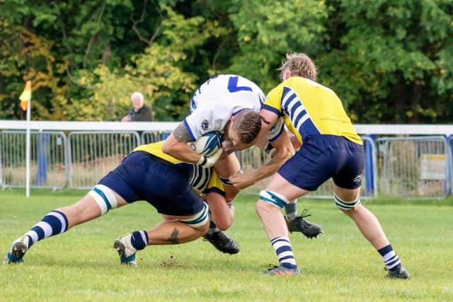 Action from Peterborough Lions (white) v Leighton Buzzard. Photo: Mick Sutterby.