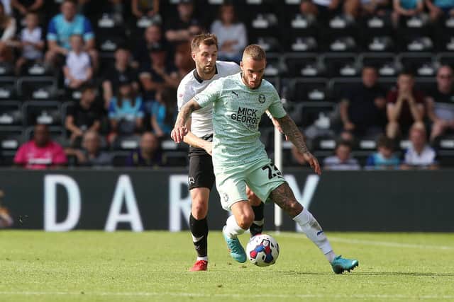 Joe Ward in action for Posh against Derby. Photo: Joe Dent/theposh.com.