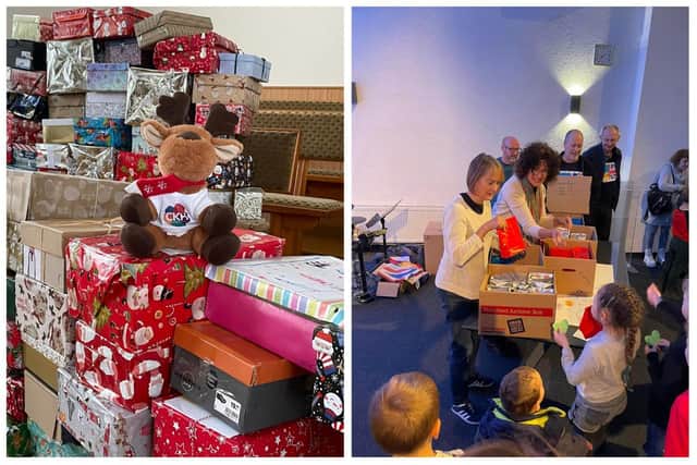 Gifts and Christmas boxes donated by schools in and around the Peterborough area were given out to 120 Ukrainian refugee children on Saturday (December 3).