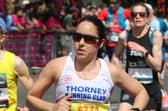 Zion Demba of Thorney Runners was the first local lady home in Sawtry.  Photo Tim Chapman.