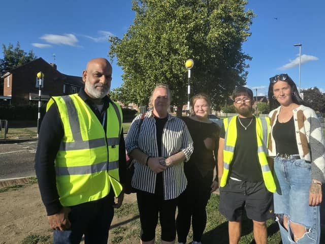 Dogsthorpe Academy volunteers Ishfaq, Jo, Kayla, Elliott and Kirsty.