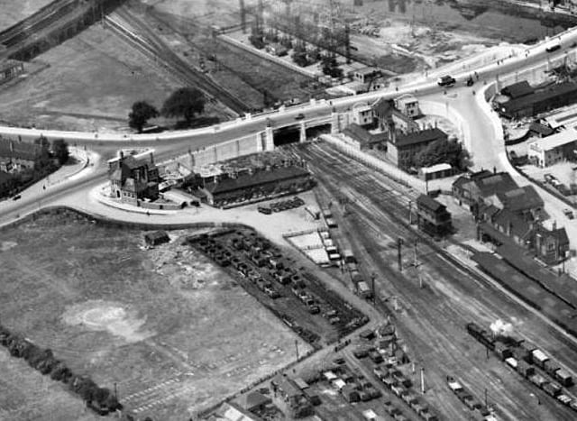This wonderful aerial image from the 1930s shows Peterborough East station (bottom right) amid undeveloped open fields.