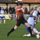 Michael Gash (orange) in action for Peterborough Sports. Photo David Lowndes.