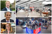 The images, right, show how the new Frasers and Sports Direct stores at the Queensgate Shopping Centre, Peterborough, should appear once completed. Left, from top, Peterborough MP Paul Bristow, Councillor Mohammed Farooq, leader of Peterborough City Council, and Dr Cheryl Greyson, senior lecturer in business at ARU Peterborough.
