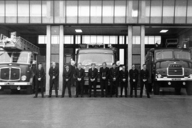 Stanground Fire Station and crew in 1978.