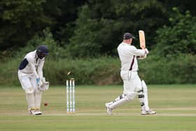Bretton's Dave Bennett is bowled in the Hunts Division Two defeat at the hands of LGR. Photo: Paul Marriott.
