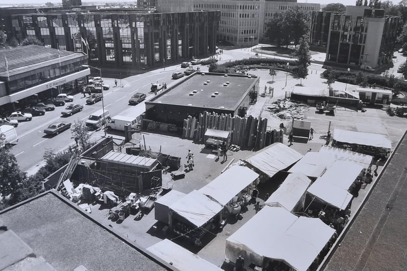 Here is the City Market pictured before the the bars and nightclubs were built opposite on the site of the TC Harrison garage. The market itself is now gone, replaced by apartments which should be finished this year.