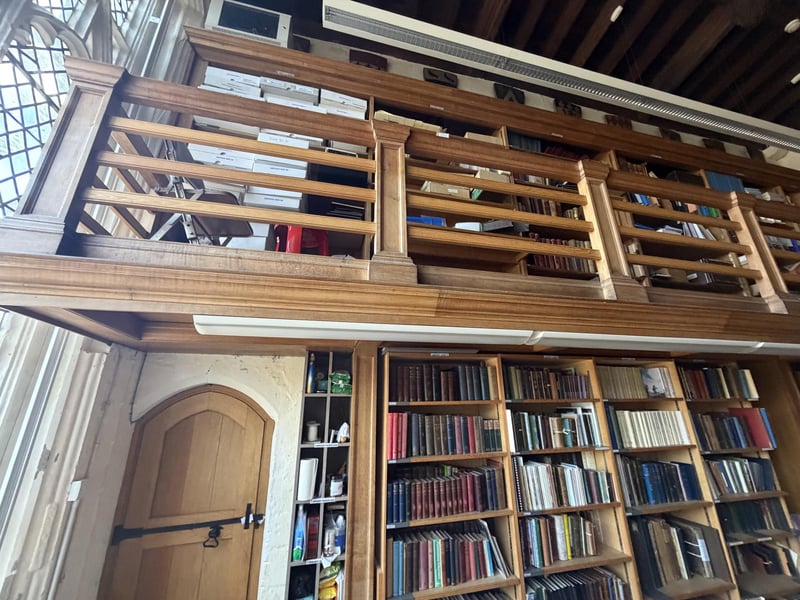 Thousands of rare books and documents are housed within the library