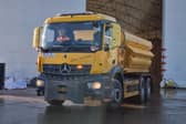 One of the trucks heading out on a run