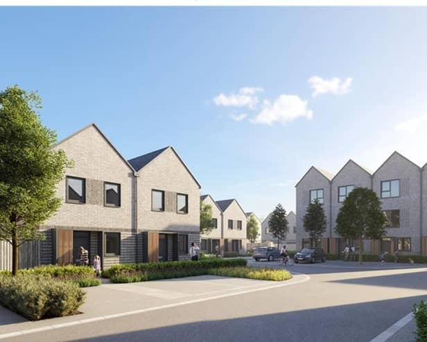 The image shows the 178 homes development at Huntingdon should look when completed.