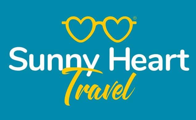 The logo of Sunny Heart Travel, which is about to open its first store.