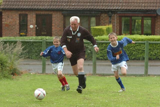 Bob Fielding with his grandsons Ashley Setchfield and Alex Setchfield.