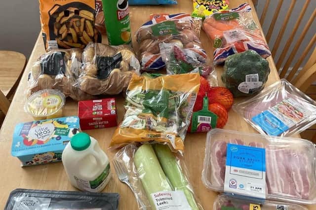 These are the kind of items that volunteers will pack into the three (chilled, ambient and fresh) shopping bags TBBT customers get for £8.50.