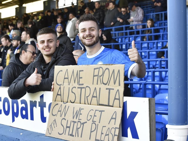 Peterborough United fans are pictured enjoying another home win.