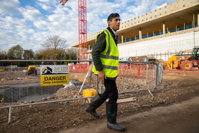 Prime Minister Rishi Sunak during a visit to ARU Peterborough in November 2021 - when he was Chancellor of the Exchequer.