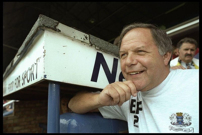 Barry Fry poses for a picture in the dugout in 1996 during his time as Posh boss.