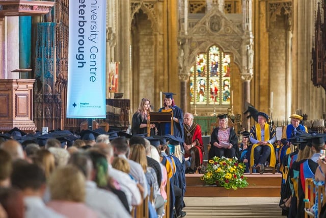 The graduation ceremony in  Peterborough Cathedral
