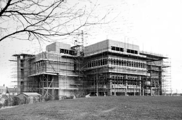Peterborough's Regional Swimming Pool during construction in 1976.