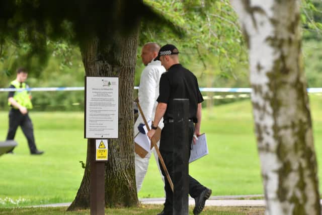 The scene at Wellhead Park off South Street, Bourne.