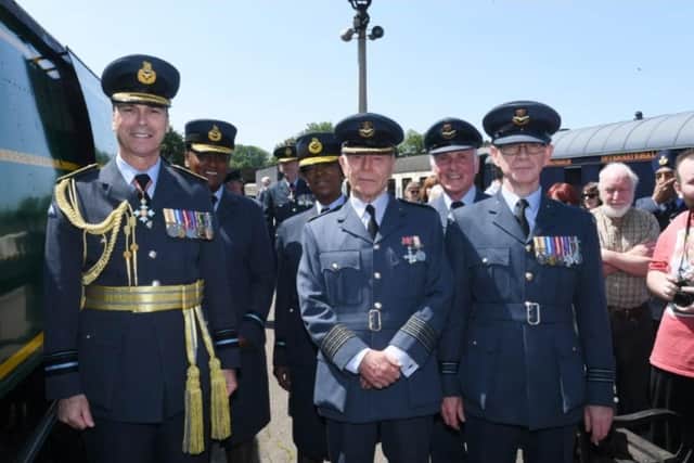 The steam locomotive was unveiled in a short ceremony led by Air Vice Marshal Ranald Munro, Commandant General of the Royal Auxiliary Air Force.