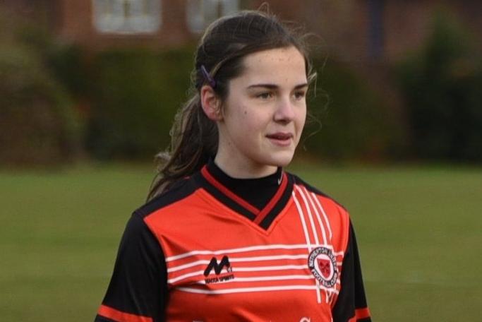 Emma Pollard during Netherton v Riverside U16's ladies