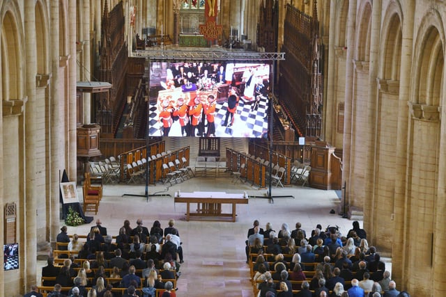 The funeral was screened to allow people to watch the historic occasion with others