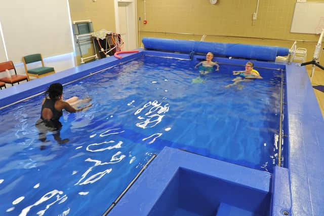 Inside the Hydrotherapy pool in Peterborough.