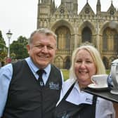 Graham and Tracy Cleaver, owners of the Beckets tea room at Peterborough Cathedral.