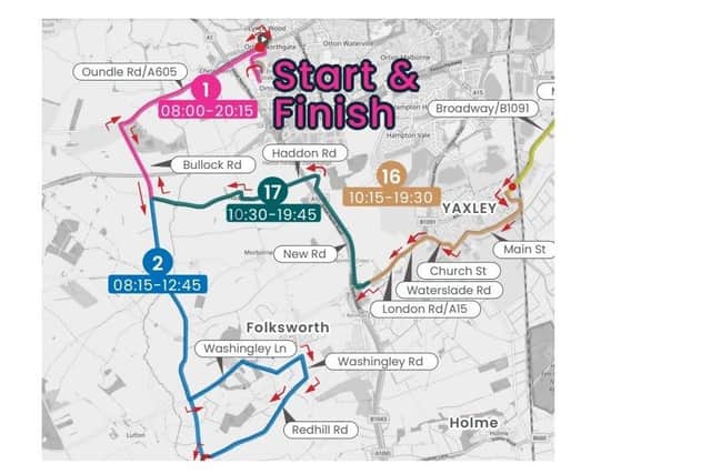 Details of the road closures on Sunday