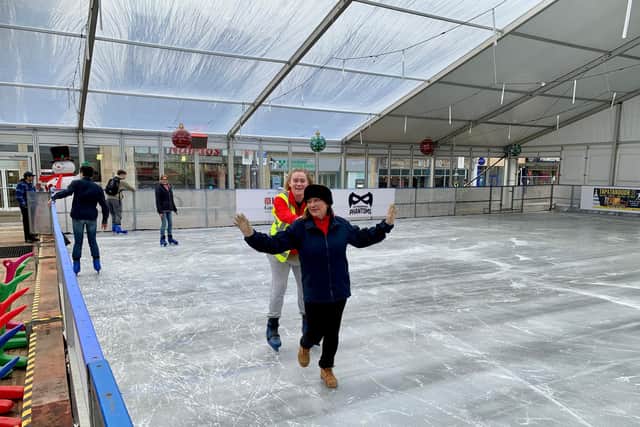 The ice rink opened this morning