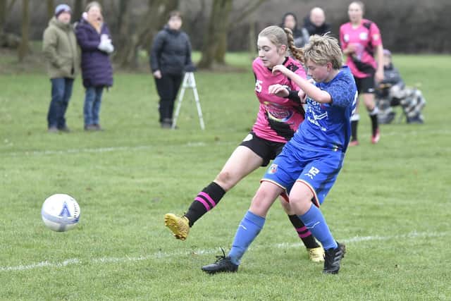 Girls Utd U18's v ICA  football action at Ringwood