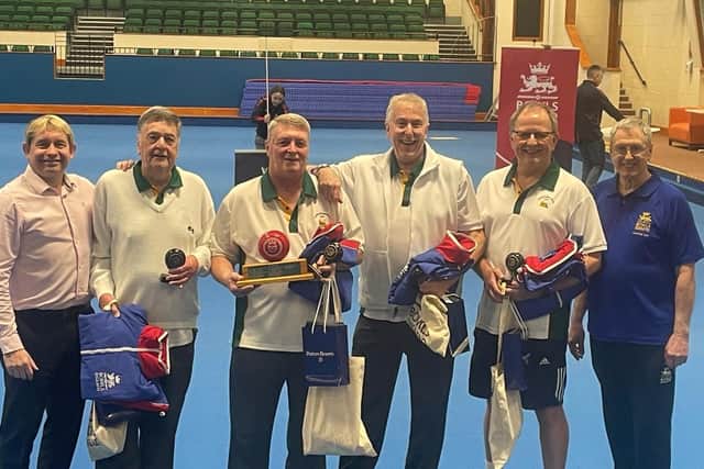 From the left, Greg Harlow, Mick Sidney, Colin Lyth, Jim Pryor, Russell Roe and David King-Taylor.