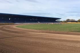The East of England Arena speedway track.