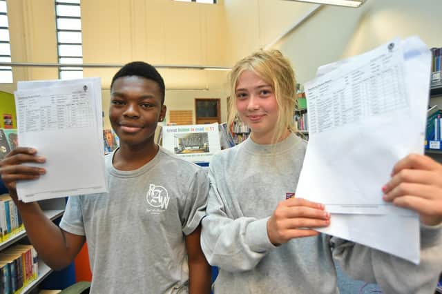 Successful Hampton College GCSE students  Kofi Essilfie and Isabelle Havard.