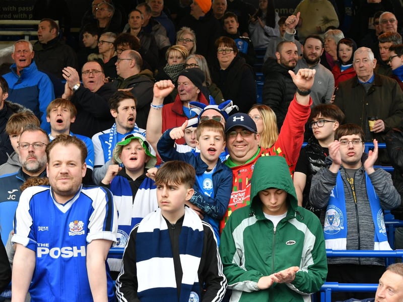 Fans watch on as Peterborough United are beaten by Portsmouth.