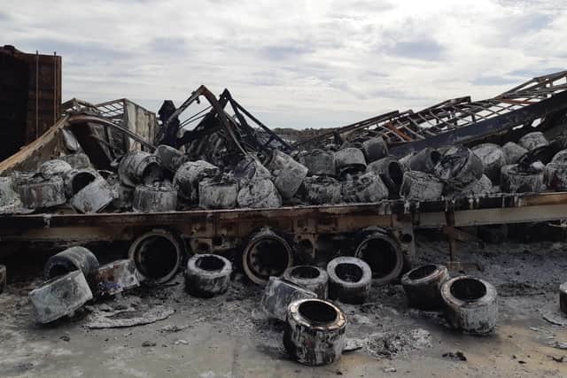 Fire damage at Hotpoint in Peterborough