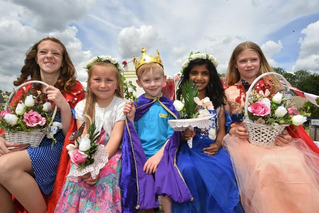 Carnival Queen Amy McManus and Princess Scarlett Frisby with their attendants